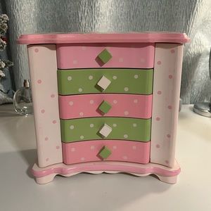 Jewelry boy with mirror drawers and doors